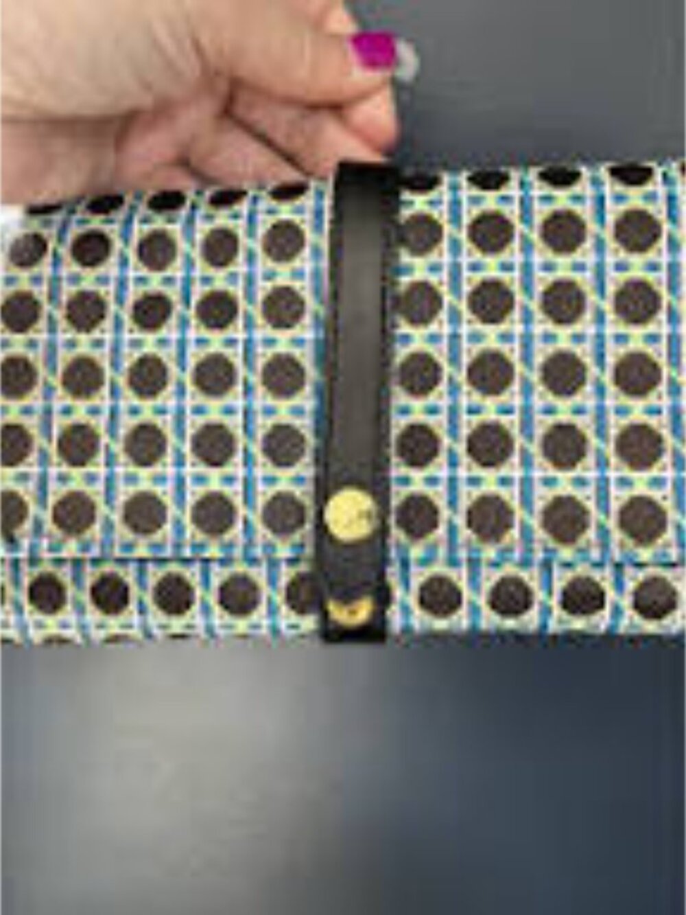 C. Wonder Jewelry Travel Organizer Wallet Geometric Print Black Blue Gold
